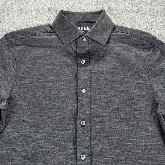 Rhone Shirt Mens Small Gray Commuter Slim Fit Stretch Italian Fabric Dress - Picture 4 of 13